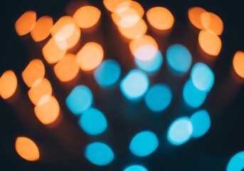 Whimsical symphony of diffused orange and cerulean bokeh orbs