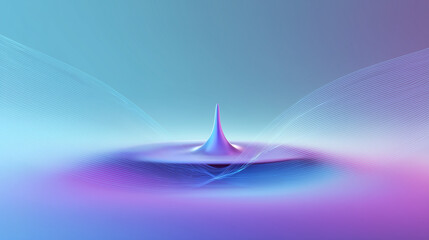 Abstract futuristic wave background with central peak and flowing lines