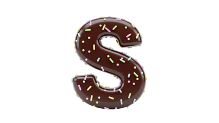 Chocolate Letter S with Sprinkles