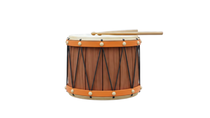 Cartoon Drum with Drumsticks