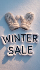 A snowy winter scene with soft snow as the background and Winter Sale Banner