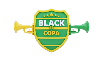 Black da Copa Shield with Trumpets