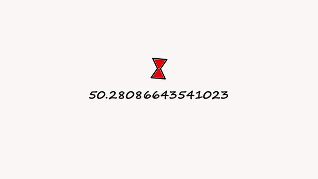 Hourglass Loading Icon with Decimal Numbers Time Countdown, Processing Data, and Waiting Concept Illustration