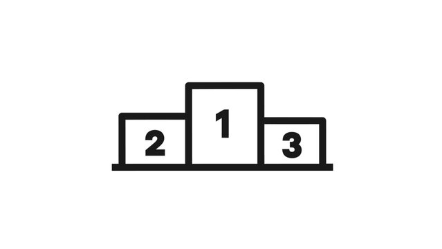 Podium with numbered blocks for ranking.