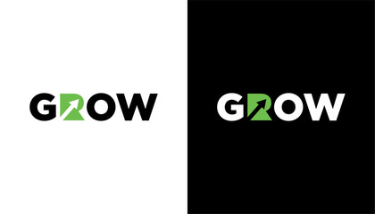 grow with letter R logo. grow arrow business invest design template element