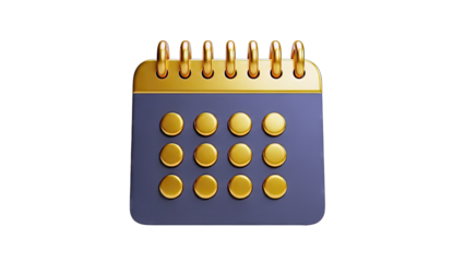 3D Golden Calendar Icon