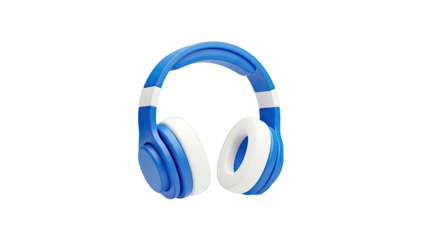 Blue and White Over-Ear Headphones