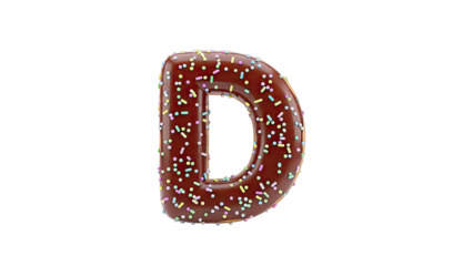 Chocolate Donut Letter D with Sprinkles