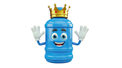 King Water Bottle Character with Crown