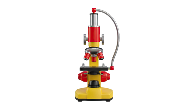 Colorful Toy Microscope with Yellow and Red Accents - Powered by Adobe
