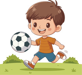 boy playing soccer