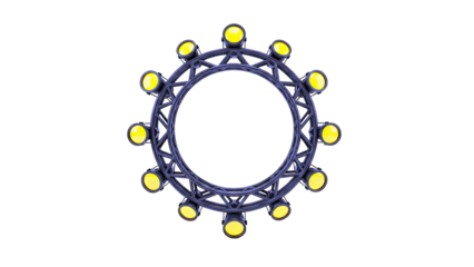 Circular Stage Lighting Rig with Yellow Lights