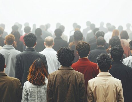 Multitud de personas de espalda