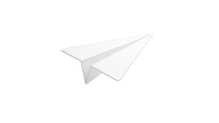 Minimalist White Paper Airplane on Gray Background