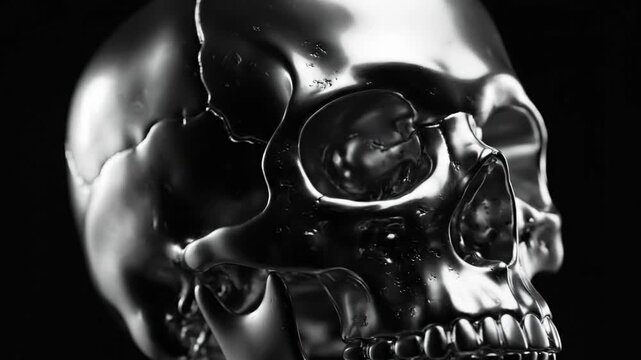 Close up of human skull side.