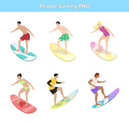 서핑하는 사람들 캐릭터 일러스트 모음