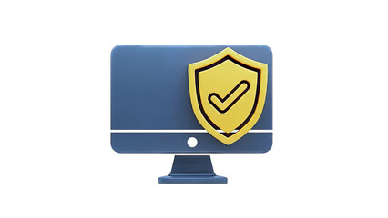 Computer Security Shield with Checkmark Icon