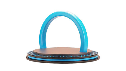 Futuristic Stage Podium with Blue Arch