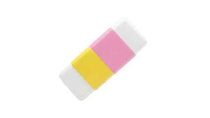 Eraser with Pink and Yellow Bands