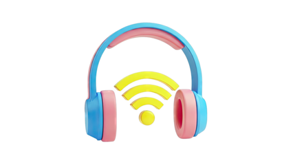 Headphones with Wi-Fi Symbol