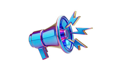 Iridescent Megaphone with Lightning Bolts