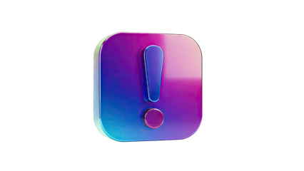 3D Exclamation Mark Icon with Gradient Colors