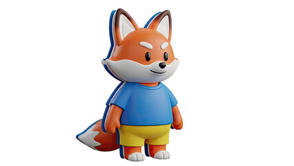 Fototapeta premium 3D Cartoon Fox Character