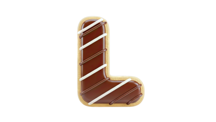 Chocolate Frosted Letter L Cookie