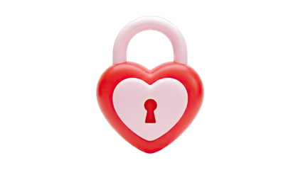 Heart-shaped padlock with keyhole