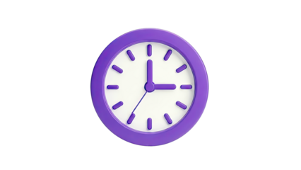 Purple 3D Clock