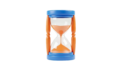 Hourglass with Orange Sand and Blue Frame