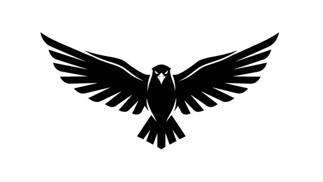 Black Bird Silhouette Flying Freely.
