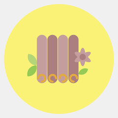 Icon cinnamon. Coffee shop elements. Icon in color mate style.