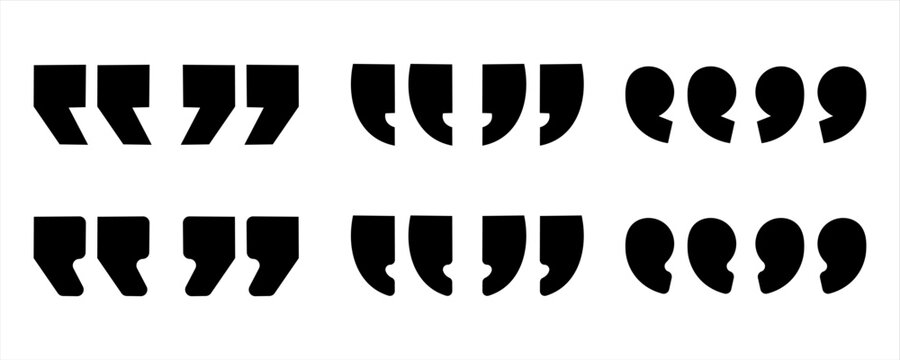 Set of quote mark, quotes icon vector sign design. Deep black quote icon set.