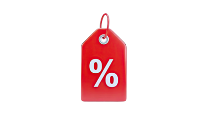 Red Discount Tag with Percentage Symbol