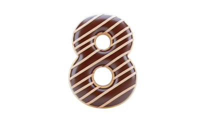 Chocolate Donut Shaped Number 8