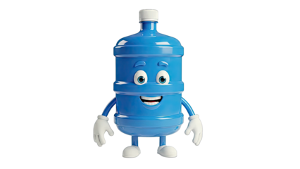 Happy Blue Water Cooler Bottle Character