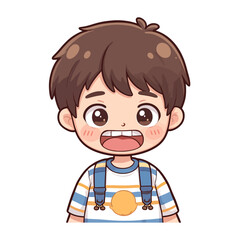 Obraz premium Chibi illustration boy panic expression vector
