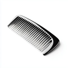 Sleek Black Hair Comb on White Background