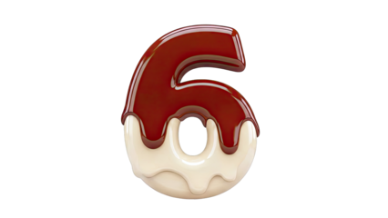Number 6 with Chocolate and Vanilla Glaze