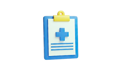 3D Medical Clipboard with Cross Symbol