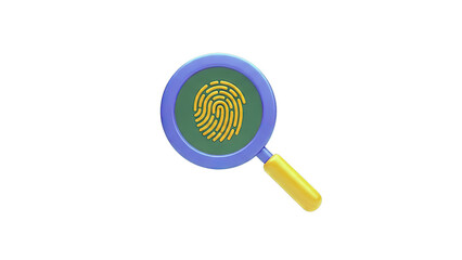 Magnifying Glass Over Fingerprint Icon