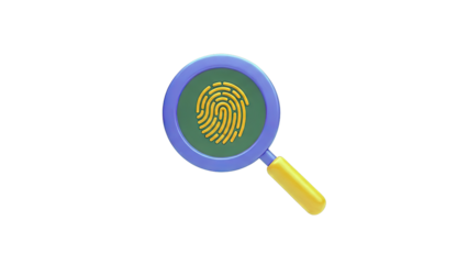 Magnifying Glass Over Fingerprint Icon