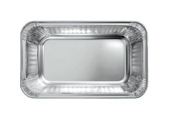Reflective aluminum baking pan, rectangular with rounded corners