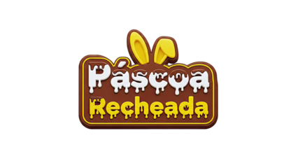 Easter Stuffed Chocolate Logo with Bunny Ears