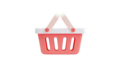 Fototapeta premium 3D Render of a Coral Shopping Basket Icon