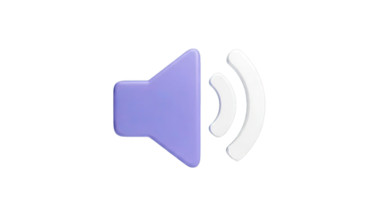 3D Speaker Icon with Sound Waves