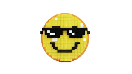 Pixelated Smiley Face with Sunglasses