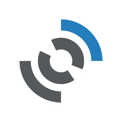 Abstract Logo Design in Modern Minimalist Style with Blue and Grey Colors on White Background for Corporate Branding isolated on a transparent background