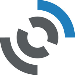 Abstract Logo Design Element in Modern Minimalist Style with Blue and Gray Color Scheme on White Background for Corporate Branding isolated on a transparent background